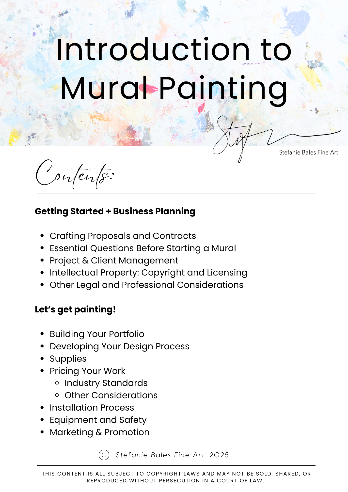 Mural Introduction Box Introduction To Mural Painting - Stefanie Bales Fine Art