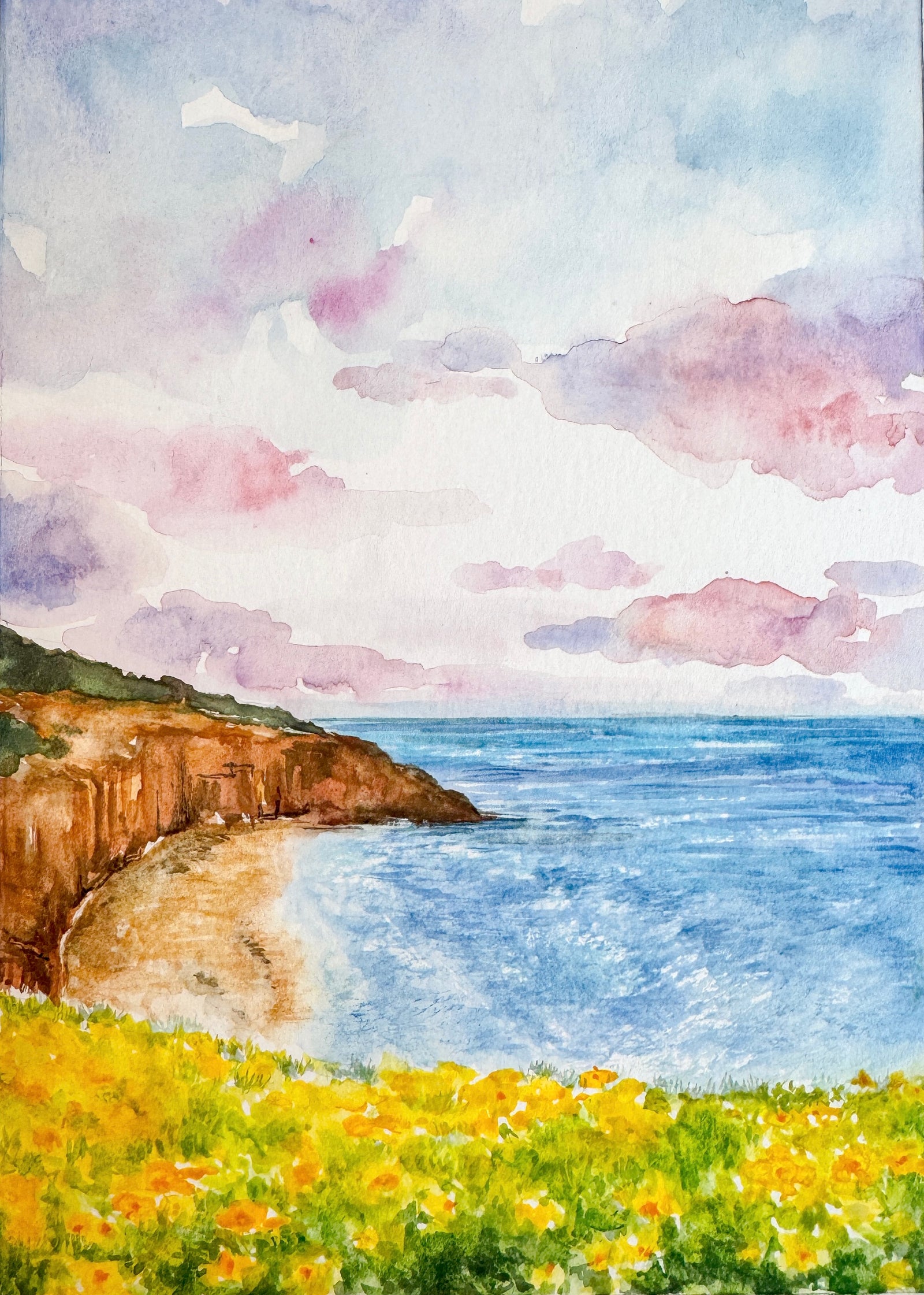 Sunset Cliffs Natural Park Watercolor