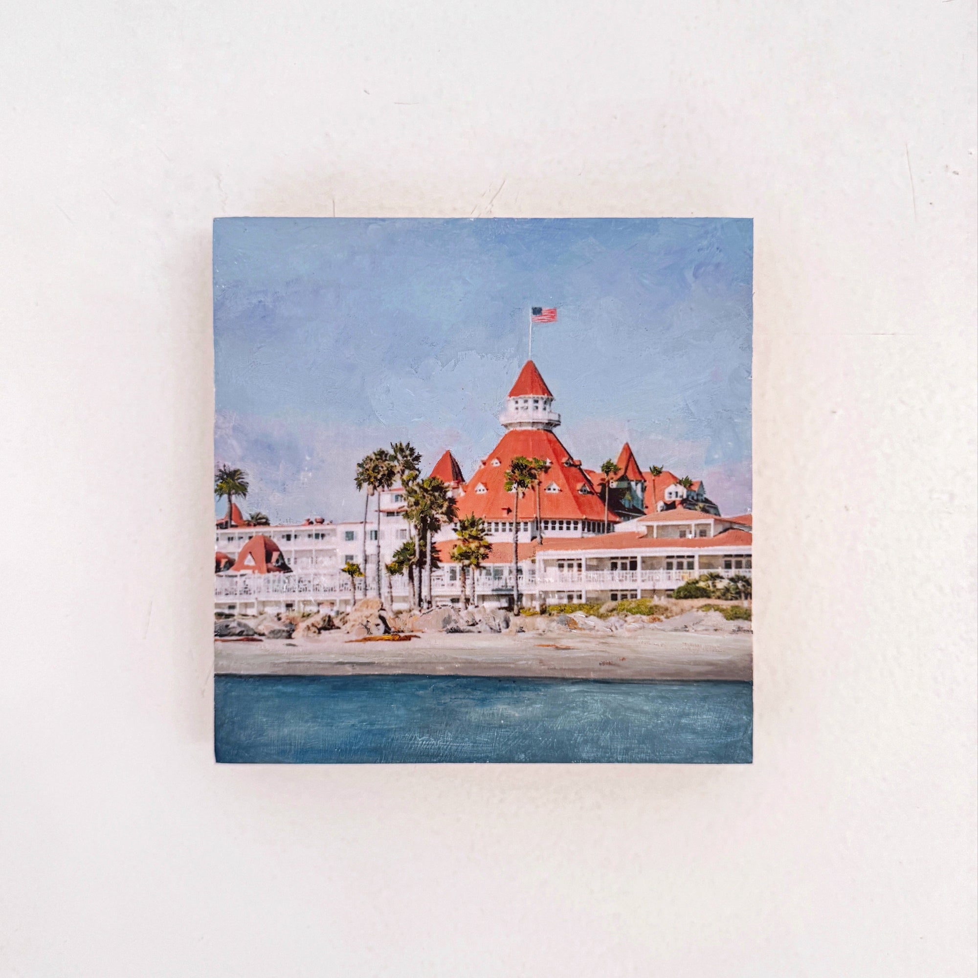 Frame mixed media painting of the Hotel Del Coronado